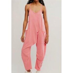 Free People FP Movement Hot Shot Jumpsuit – Hibiscus Pink – L – NWT